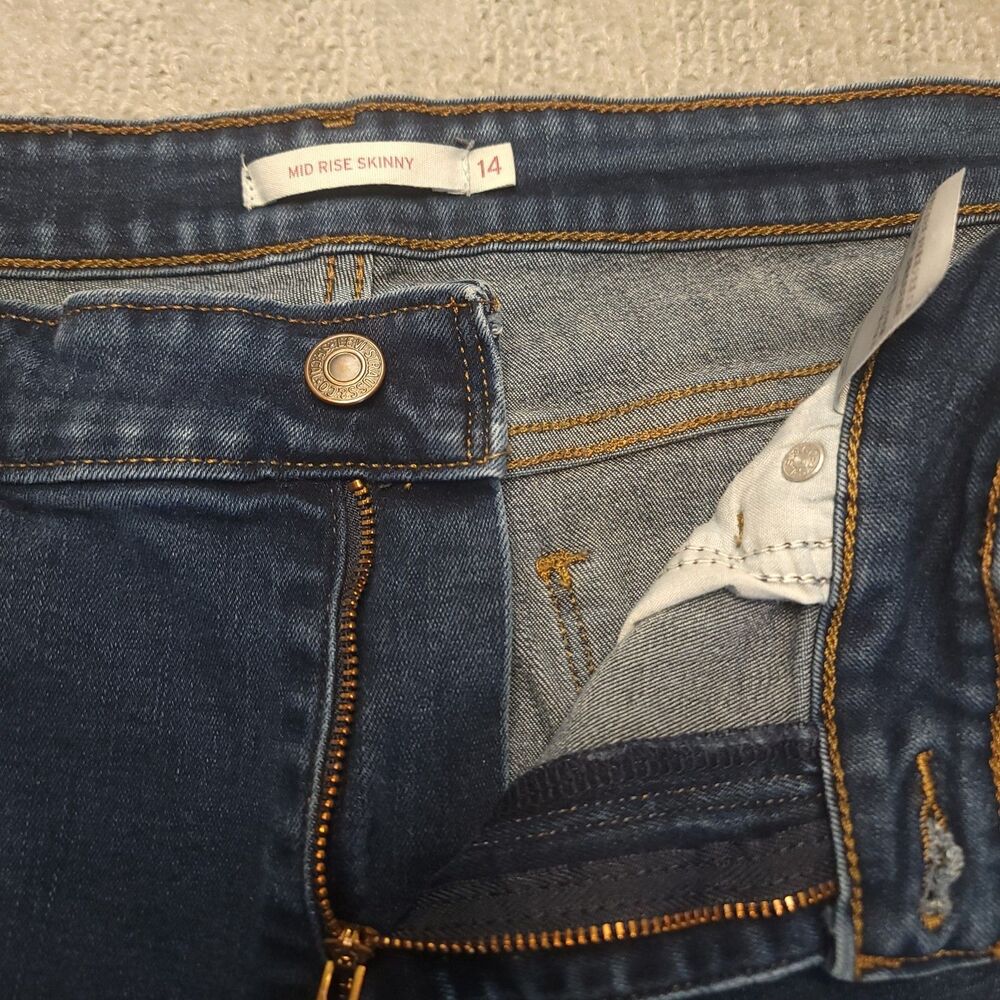 Levi's Womens 14 Mid Rise Skinny Jeans Blue Denim - Picture 5 of 11